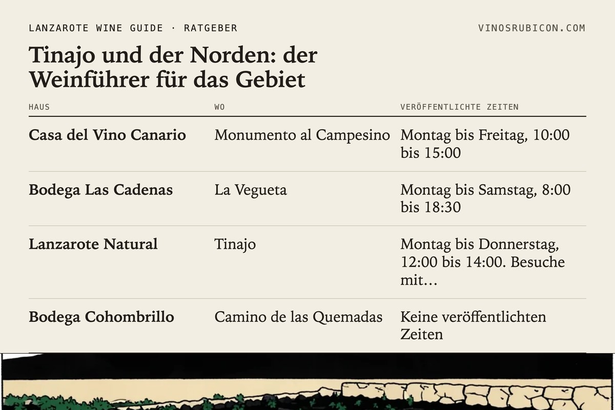 Tinajo und der Norden: der Weinführer für das Gebiet · Datenblatt