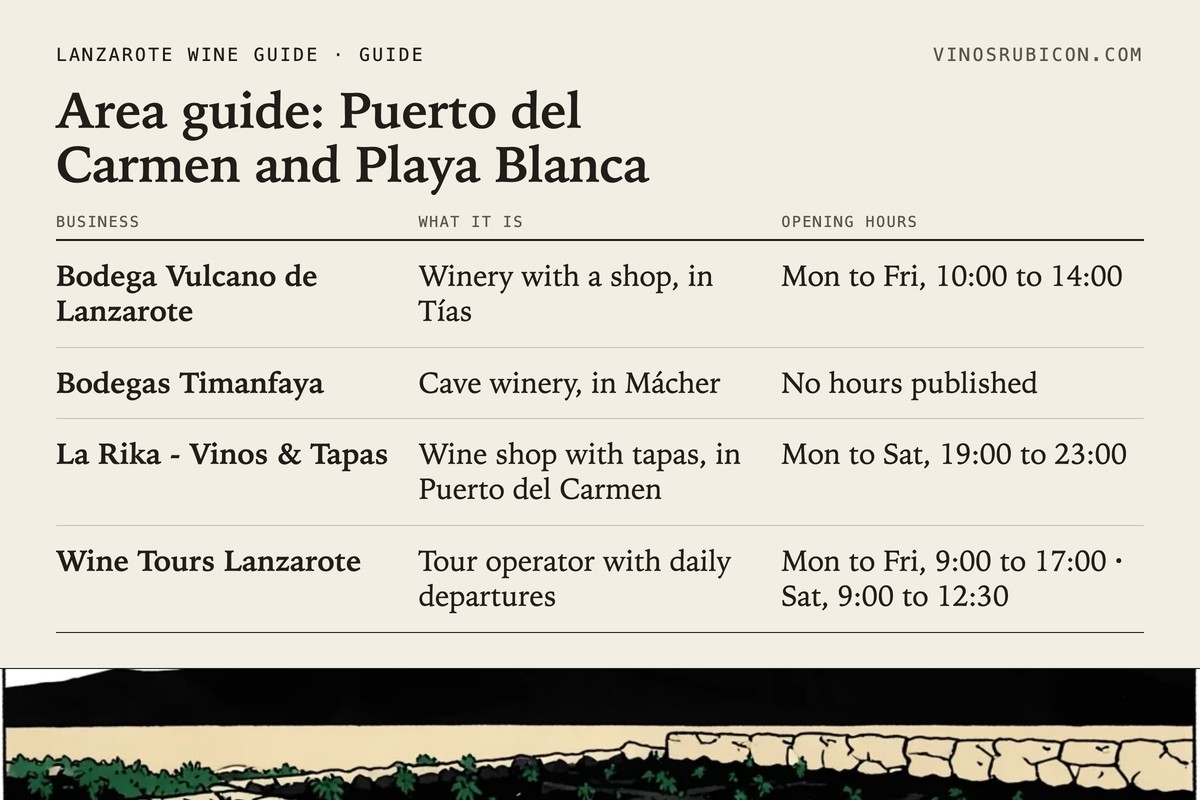 Area guide: Puerto del Carmen and Playa Blanca · data sheet